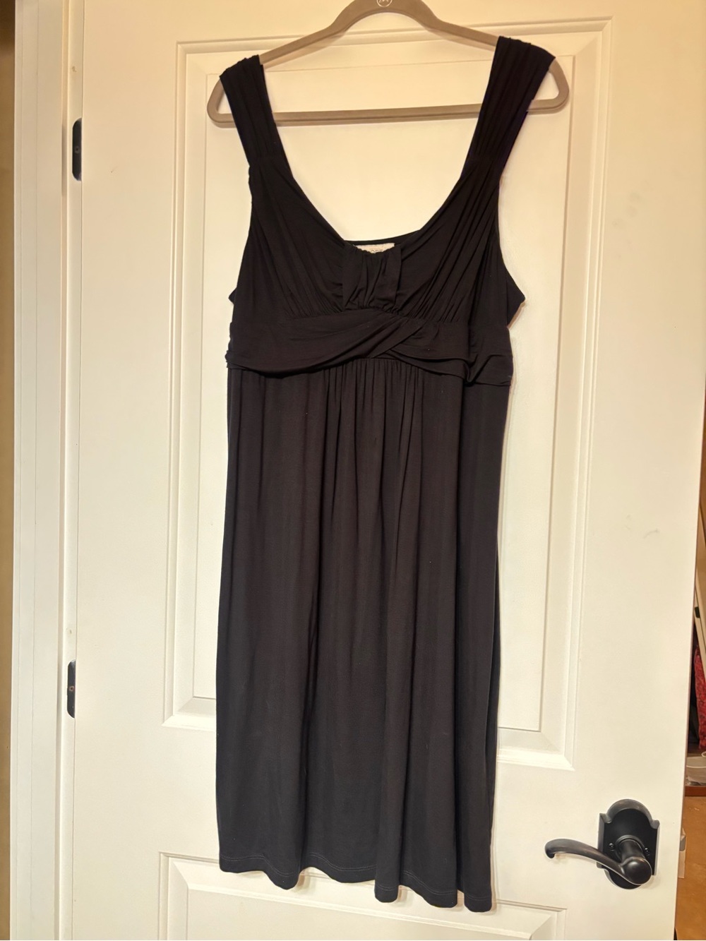 LOFT Black Sleeveless Twist-Front Empire Dress, size XL